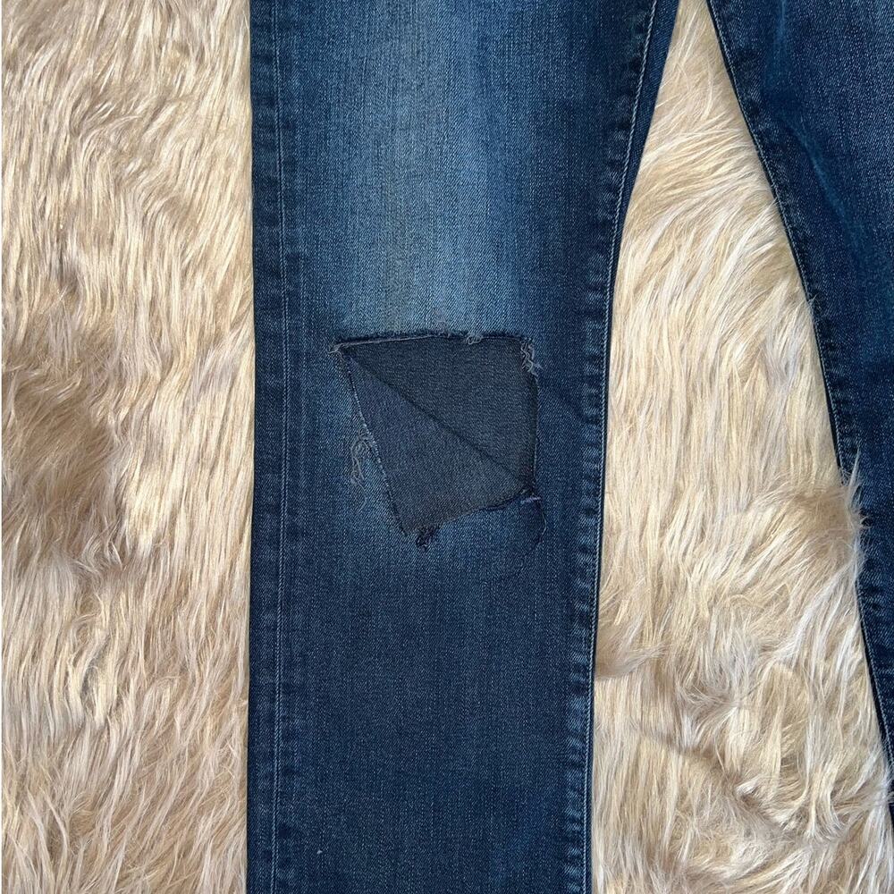 New 7 For All Mankind Womens Easy Slim Distressed Dark Denim Jeans size 28 - Picture 2 of 12